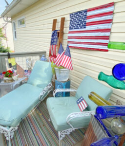 The Blue Building Antiques Shopatblu barn metal flag deck decor corner