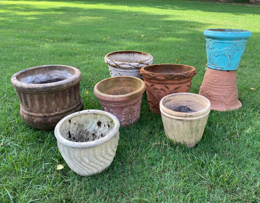 large sea shell planters, here are two vintage seashell encrusted planters  the larger planter