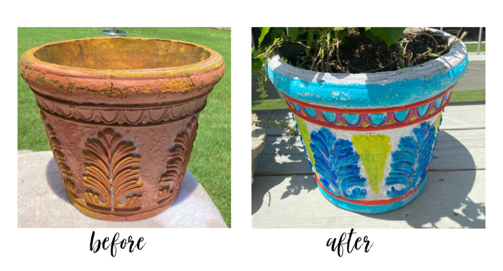 Shopatblu The Blue Building Antiques How to paint garden pot vivid colors