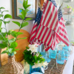 Shopatblu The Blue Building Antiques decorate with patriotic red white and blue buffet