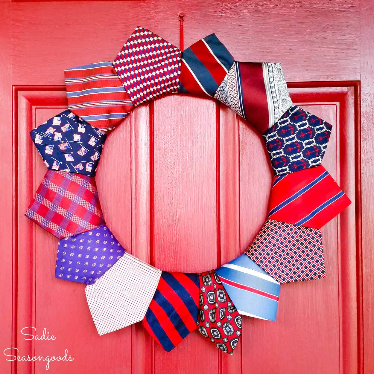 shopatblu Patriotic Wreath from Old Neck Ties