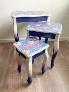 shopatblu vintage nesting table upcycle