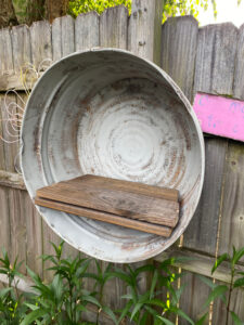 Shopatblu DIY Galvanized Tub Garden Shelves Special walnut shelves