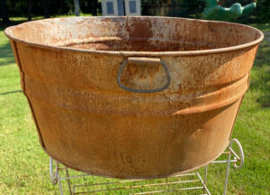 Shopatblu DIY Galvanized Tub Garden Shelves before