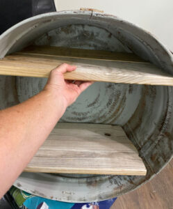 Shopatblu DIY Galvanized Tub Garden Shelves dry fit the shelves