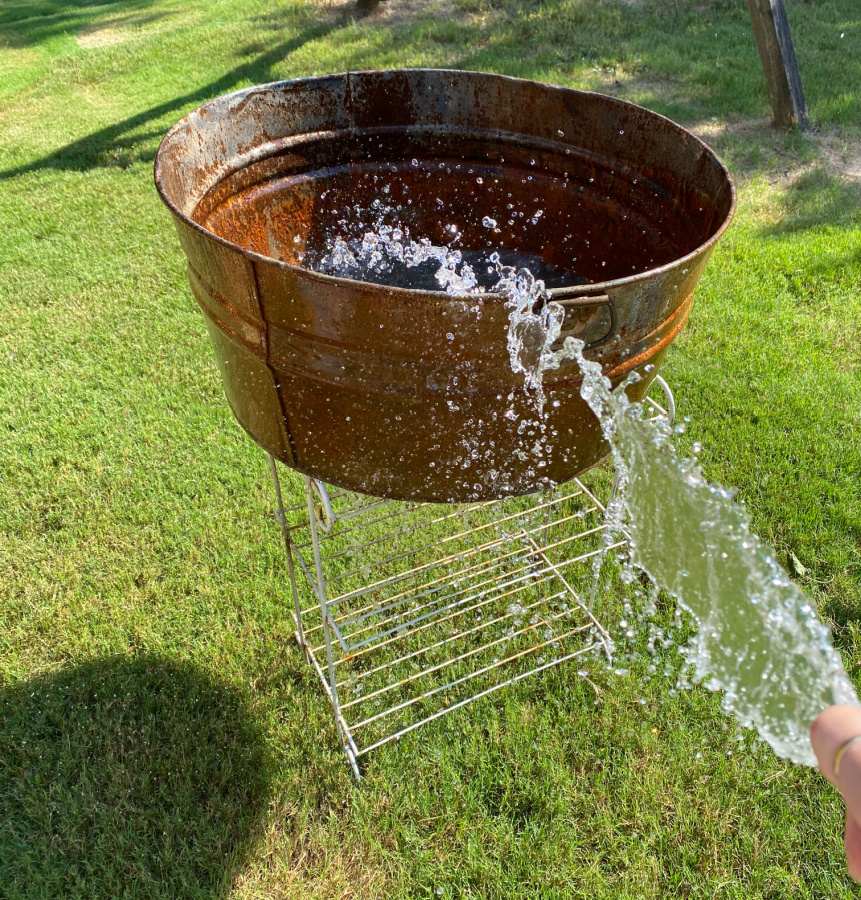 DIY Galvanized Metal Tub Shelves for the Garden - Shop at Blu