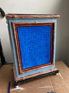 shopatblu vintage trash can vibrant blue
