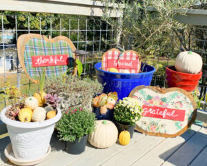 shopatblu fall outdoor decor upcycled pumpkins
