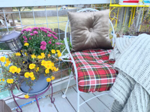 shopatblu fall outdoor decor upcycled pumpkins flannel chair