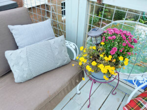 shopatblu fall outdoor decor upcycled pumpkin smarigolds