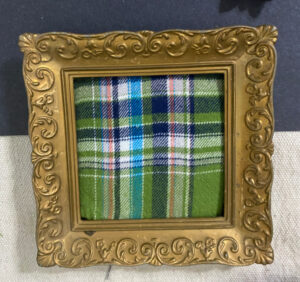 shopatblu artwork from vintage flannel frame and jewelry