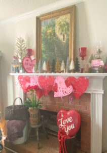 shopatblu valentine heart decor mantle decor dollar store heart display