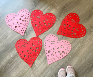 Shopatblu valentine dollar store heart mantle decor