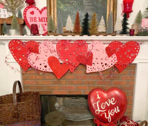 shopatblu valentine heart decor mantel decor dollar store hearts
