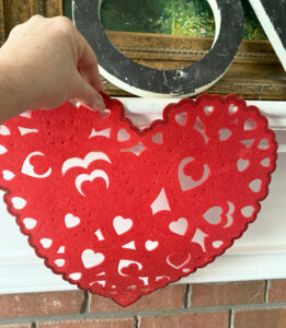 shopatblu valentine heart decor mantle decor red