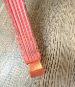 shopatblu thrift store painted side table faux brass tips