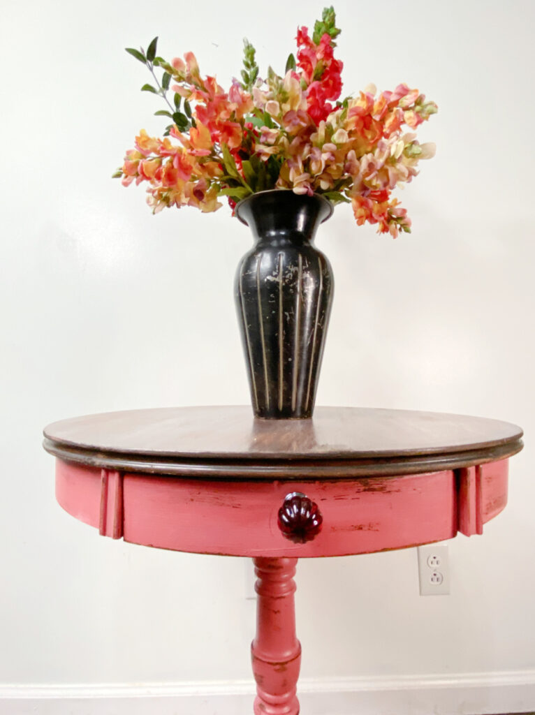 shopatblu thrift store painted side table drum table