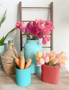 Shopatblu Earth Day recycle bin project tin can vase