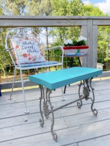 shopatblu thrifted footstool makeover footstool