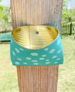 Shopatblu Earth Day crushed tin can wall pocket recycle bin craft