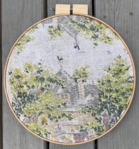 thrift and dollar store diy spring wreath from an old embroidery hoop