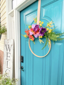 thrift and dollar store diy spring wreath front door