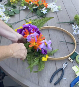 thrift and dollar store diy spring wreath handmade
