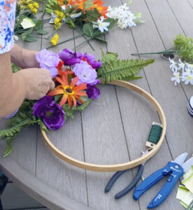 thrift and dollar store diy spring wreath design
