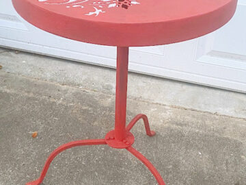 shopatblu upcycled metal garden decor table painted furniture