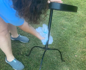 shopatblu upcylced metal garden decor clean before painting