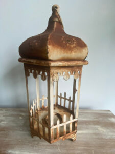 Shopatblu metal garden decor lantern rusty before