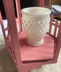 Shopatblu metal garden decor lantern milkglass vase