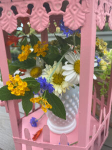 Shopatblu metal garden decor lantern wild flowers