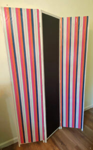 shopatblu three panel room divider trifold screen message board