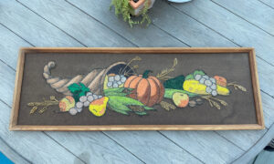 shopatblu thrift store vintage art upcycled stone art