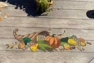 shopatblu thrift store vintage art cornucopia