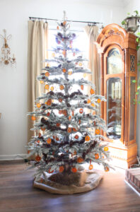 shopatblu Fall Christmas Tree before ribbon