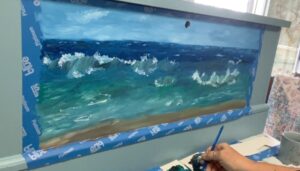 shopatblu upcycled cedar chest trunk making waves