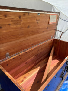 shopatblu upcycled cedar chest trunk interior