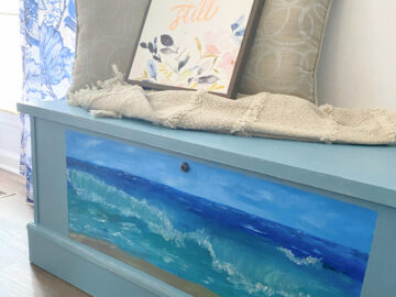 shopatblu upcycled cedar chest trunk sea scape