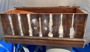 shopatblu upcycled cedar chest trunk wood putty