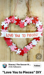 shopatblu puzzle art Valentines day pinterest project