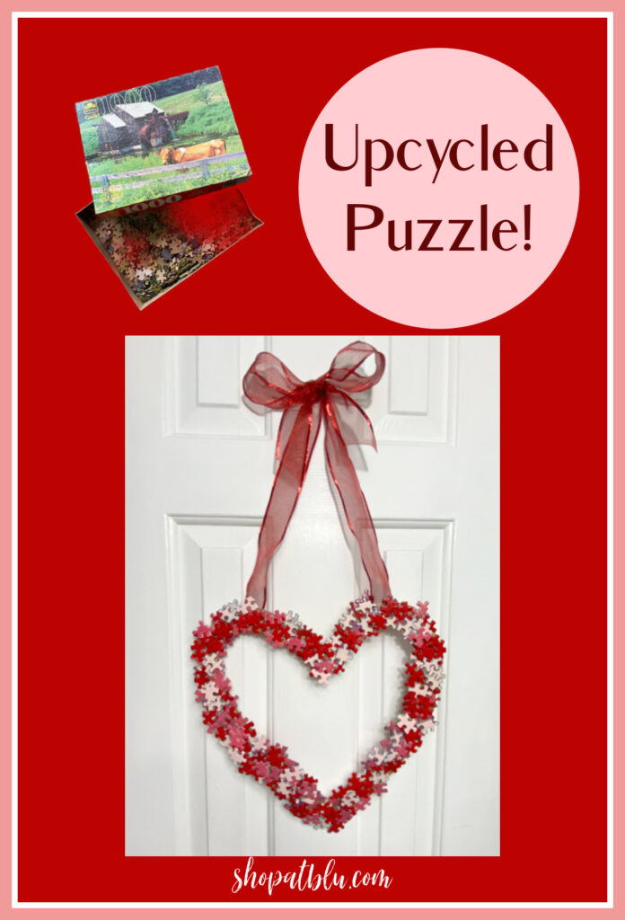 shopatblu upcycled puzzle art decor