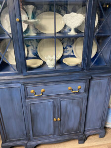 shopatblu upcycled mcm china cabinet display shelves