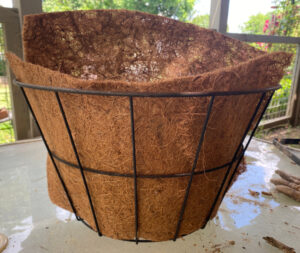 shopatblu the blue building antiques diy garden hanging planters making custom coco liners