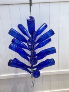 shopatblu wine bottle tree hanging blue