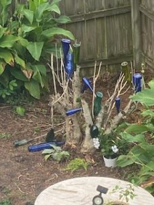 shopatblu wine bottle tree post storm