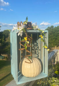 shopatblu wooden crate pumpkin upcycle aqua