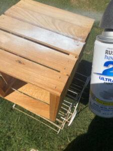shopatblu wooden crate pumpkin upcycle white spray paint
