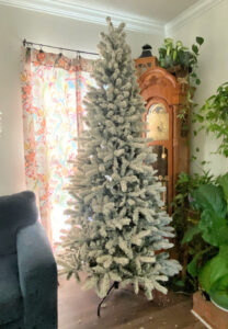 shopatblu artificial christmas tree queen flock slim